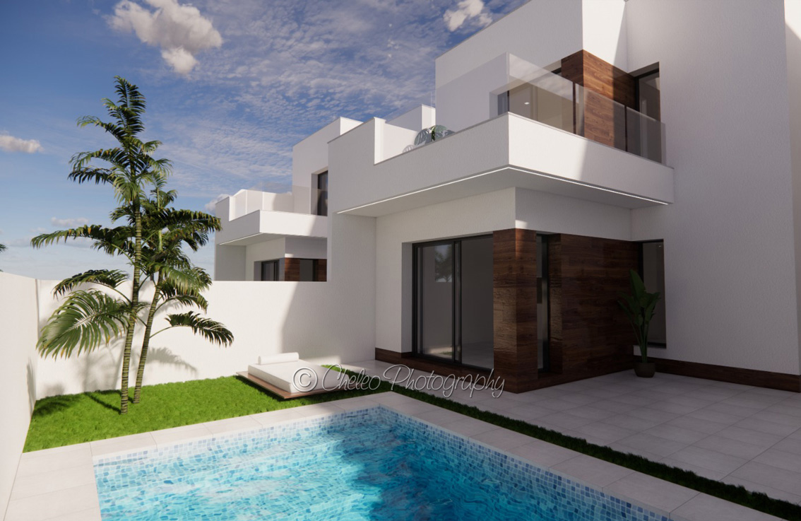 Fantastic 3 bed new build villa with pool for sale in San Fulgencio 3 bed, 2 bath, 133m2, 181m2 plot FROM €315,000 CX2855
